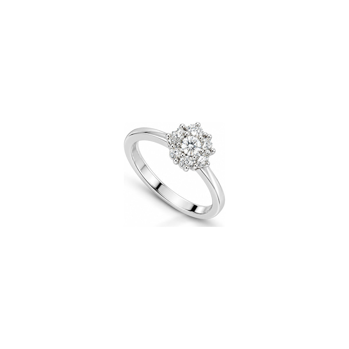 Anello Stella Cluster con Diamanti Naturali in Oro 18kt