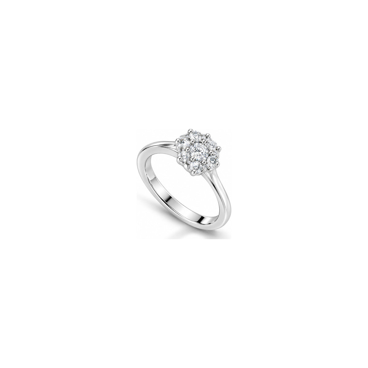 Anello Rosetta Halo con Diamanti Naturali in Oro 18kt
