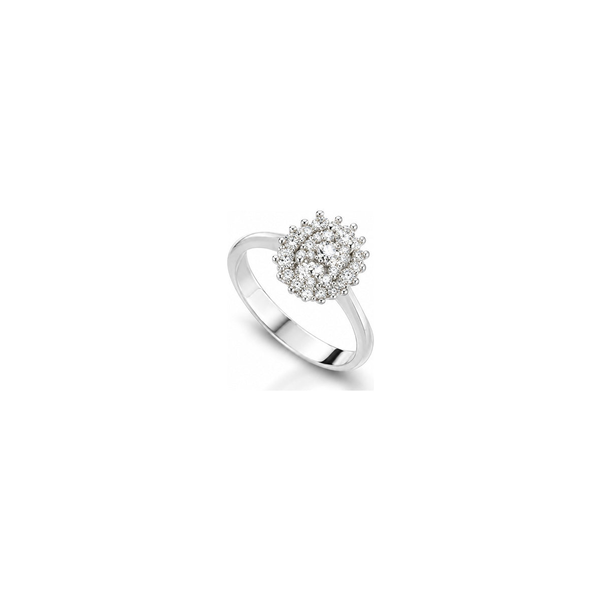 Cool 3 Ring with Natural Diamonds 18kt White Gold AuriA