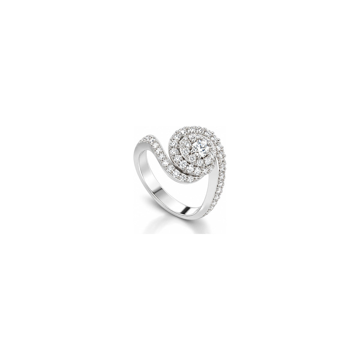 Eli Ring with Natural Diamonds 18kt White Gold AuriA