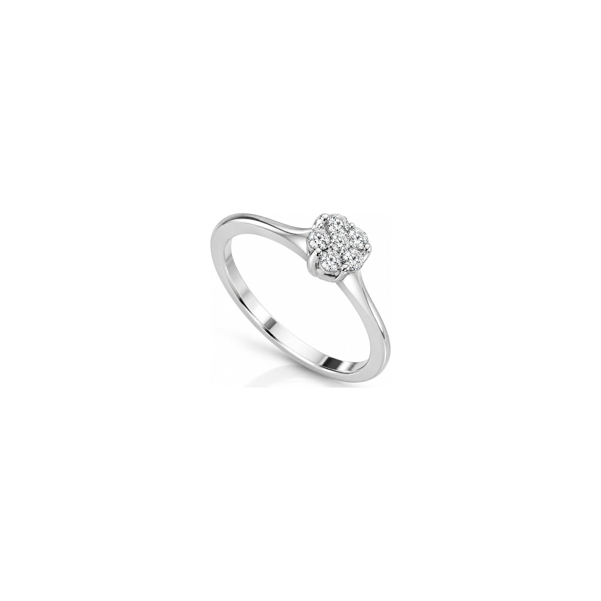 Cupido 1 Ring with Natural Diamonds in 18kt White Gold AuriA
