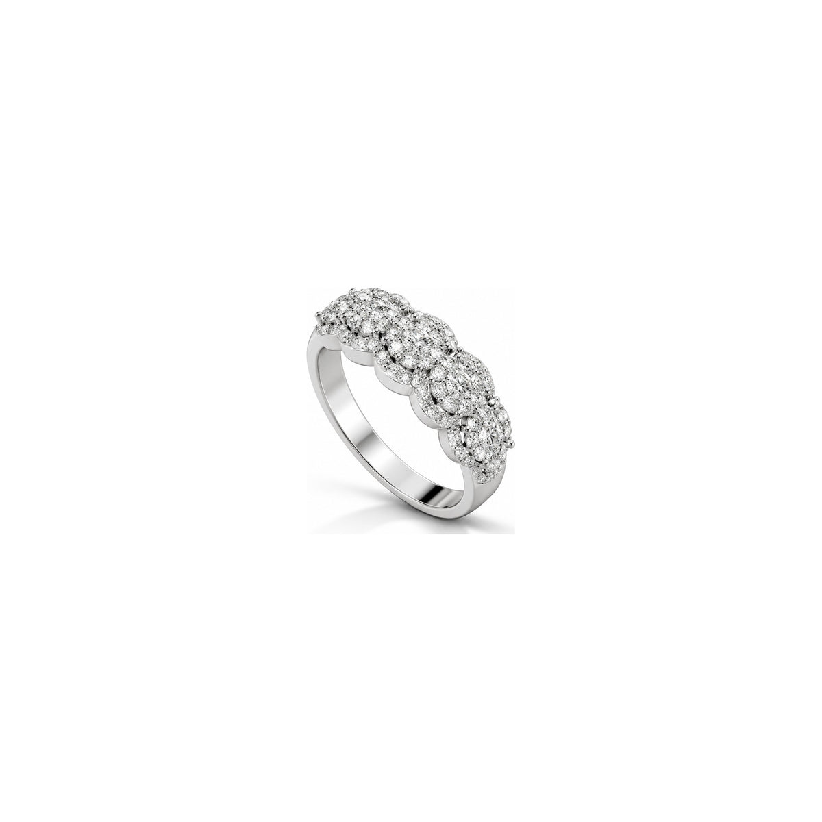 Eclipse Ring with Natural Diamonds 18kt White Gold AuriA