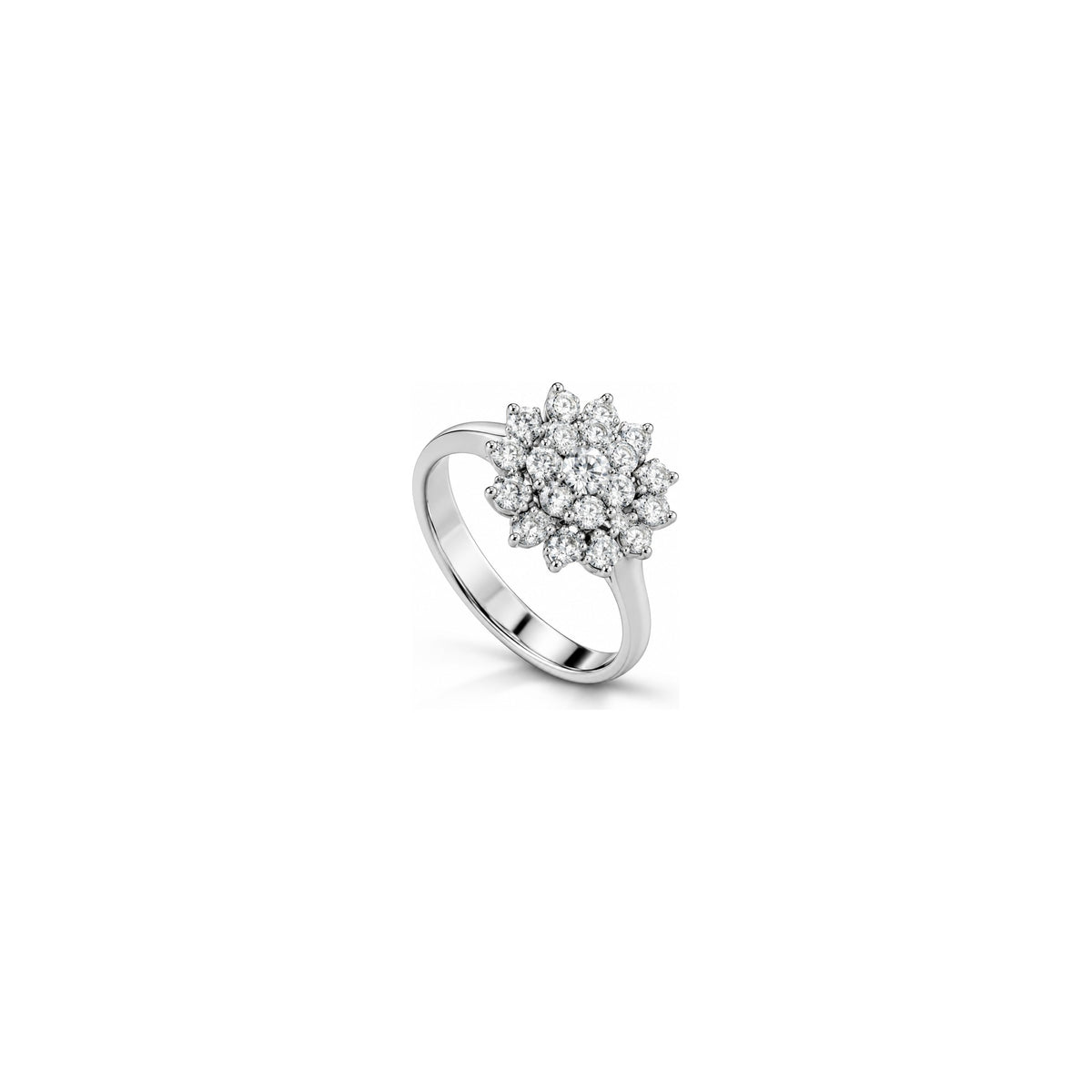 AuriA 18kt White Gold Circle Ring with Natural Diamonds
