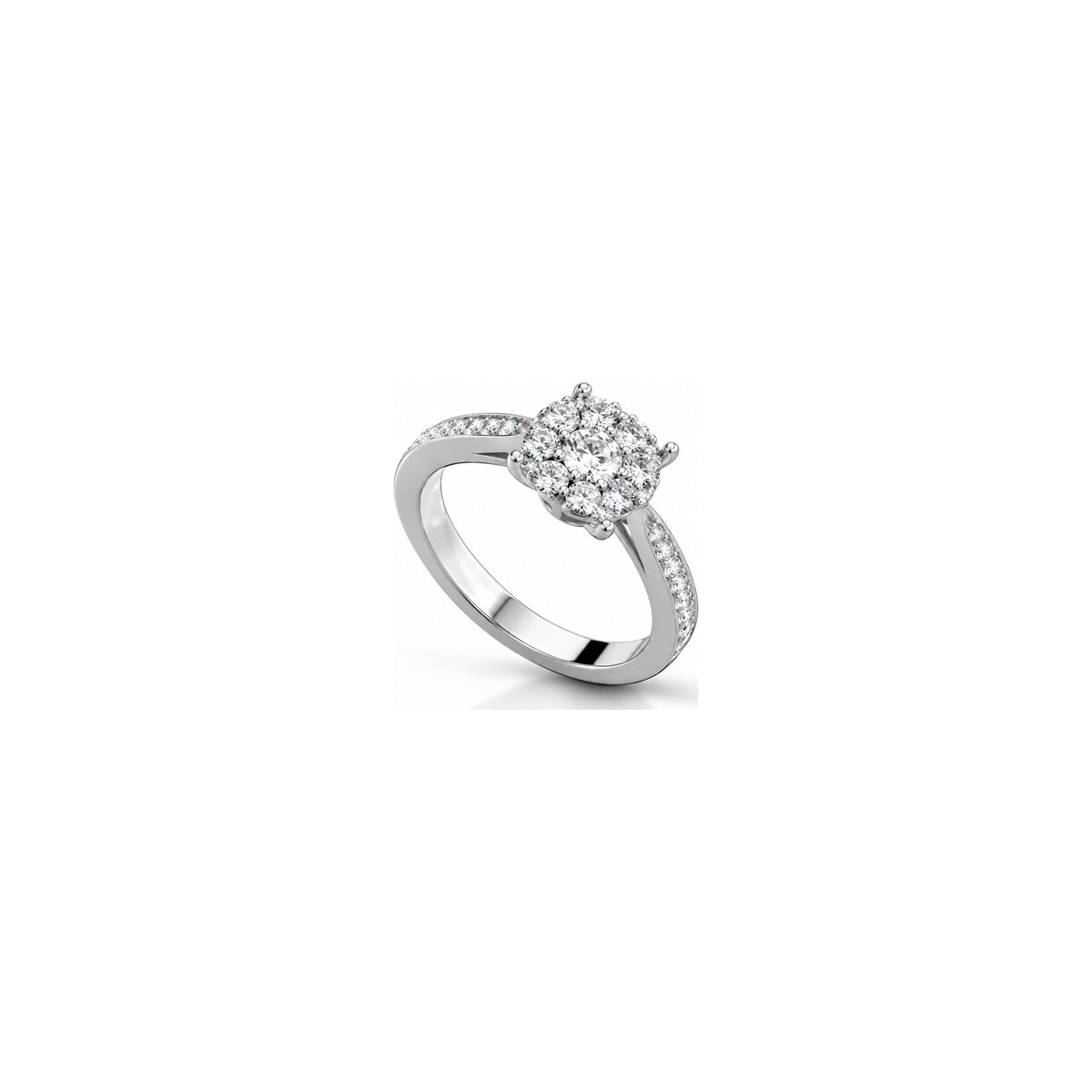 Anello Ovale Pavé con Diamanti Naturali in Oro 18kt