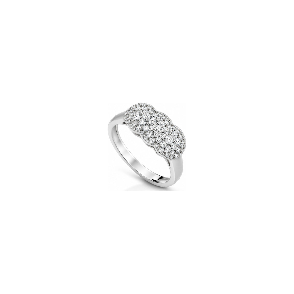Madame Trilogy Ring with Natural Diamonds in 18kt White Gold by AuriA