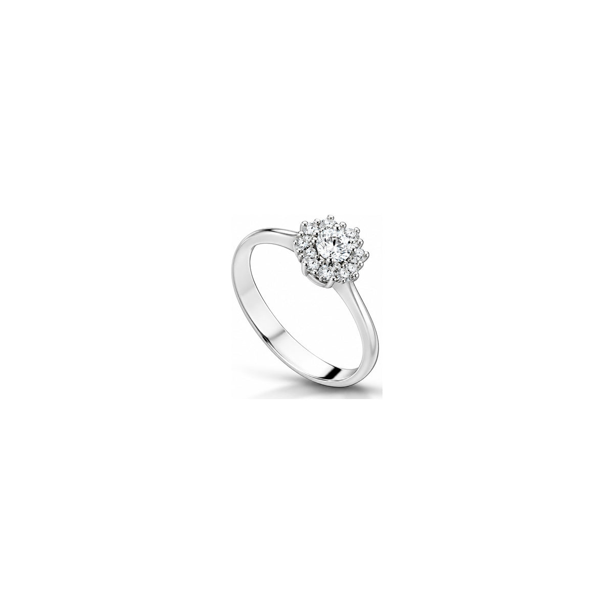 Anello Rosetta a Griffe con Diamanti Naturali in Oro 18kt