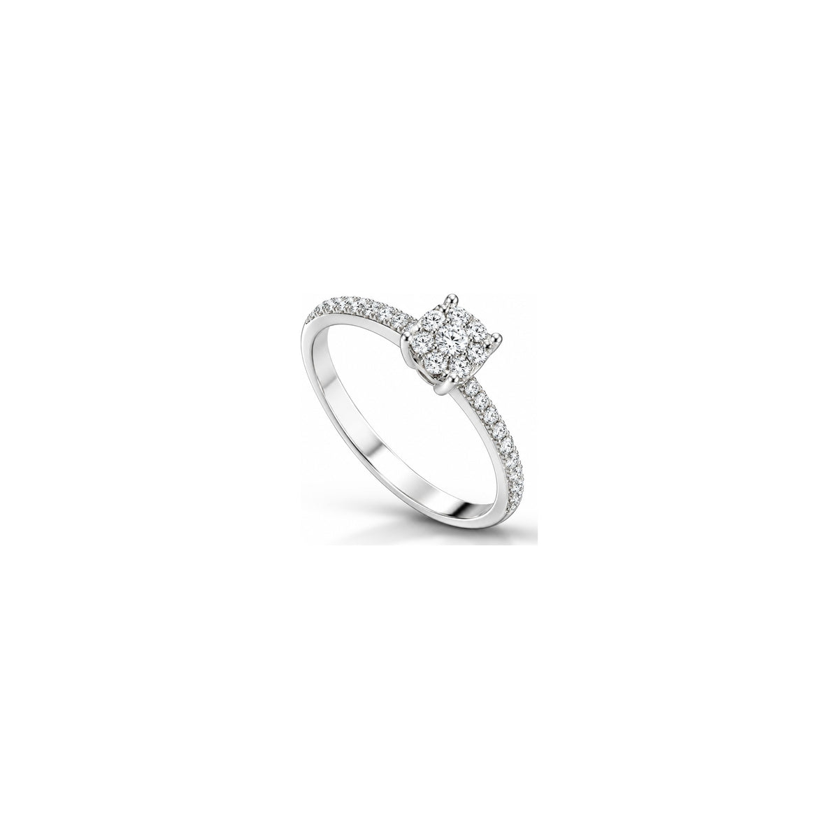 Venus Ring with Natural Diamonds 18kt White Gold AuriA