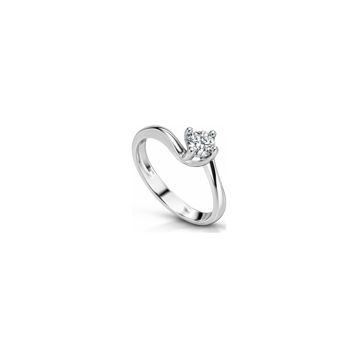 AuriA 18kt White Gold Natural Diamond Ring 58+C