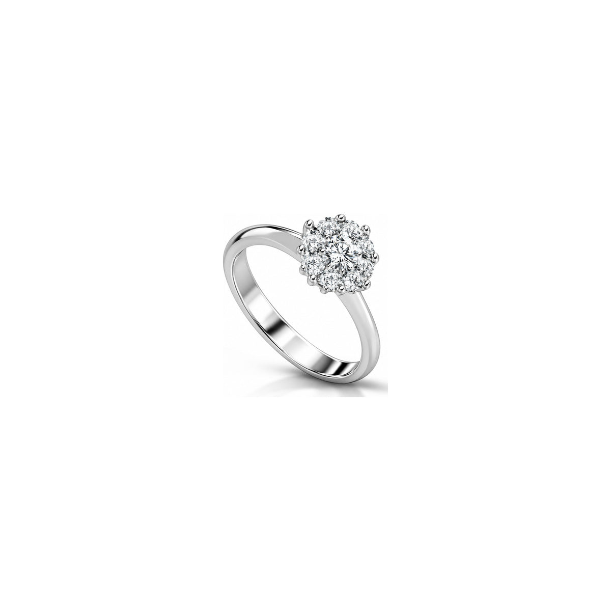 Anello Rosetta Alta con Diamanti Naturali in Oro 18kt