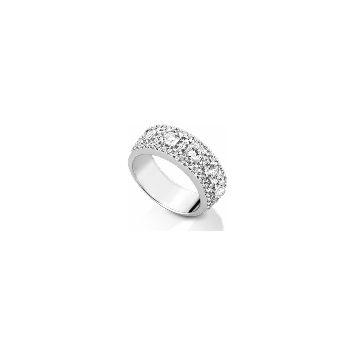 Anello Fascia Traforata Pavé con Diamanti Naturali in Oro 18kt