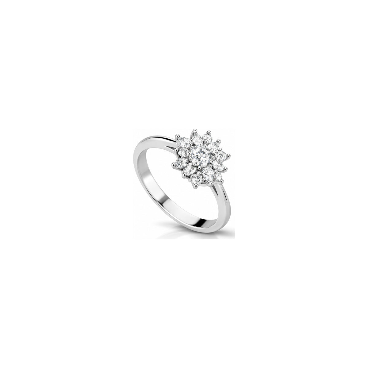 Anello Stella con Diamanti Naturali in Oro 18kt