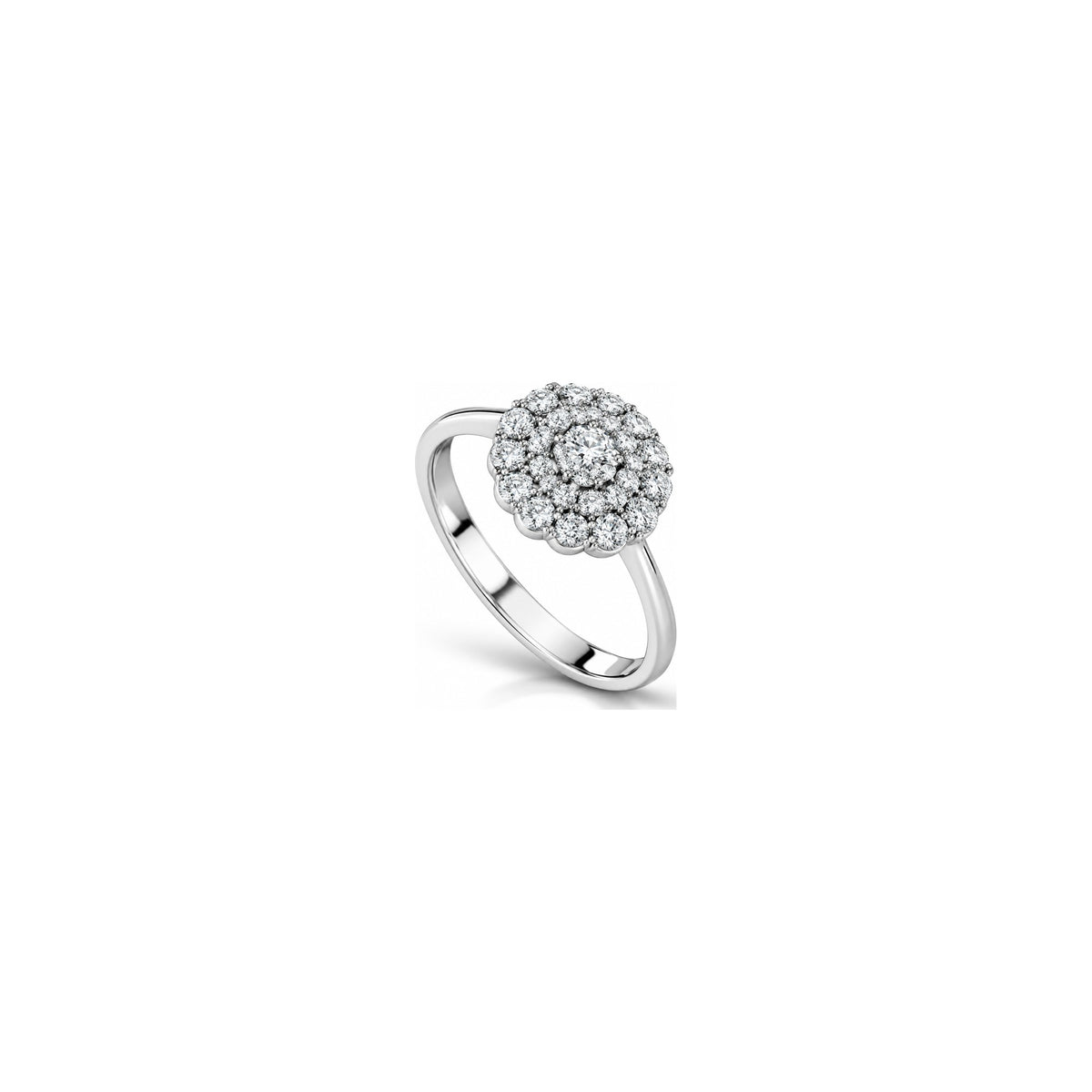 Soleil Ring with Natural Diamonds in 18kt White Gold by AuriA