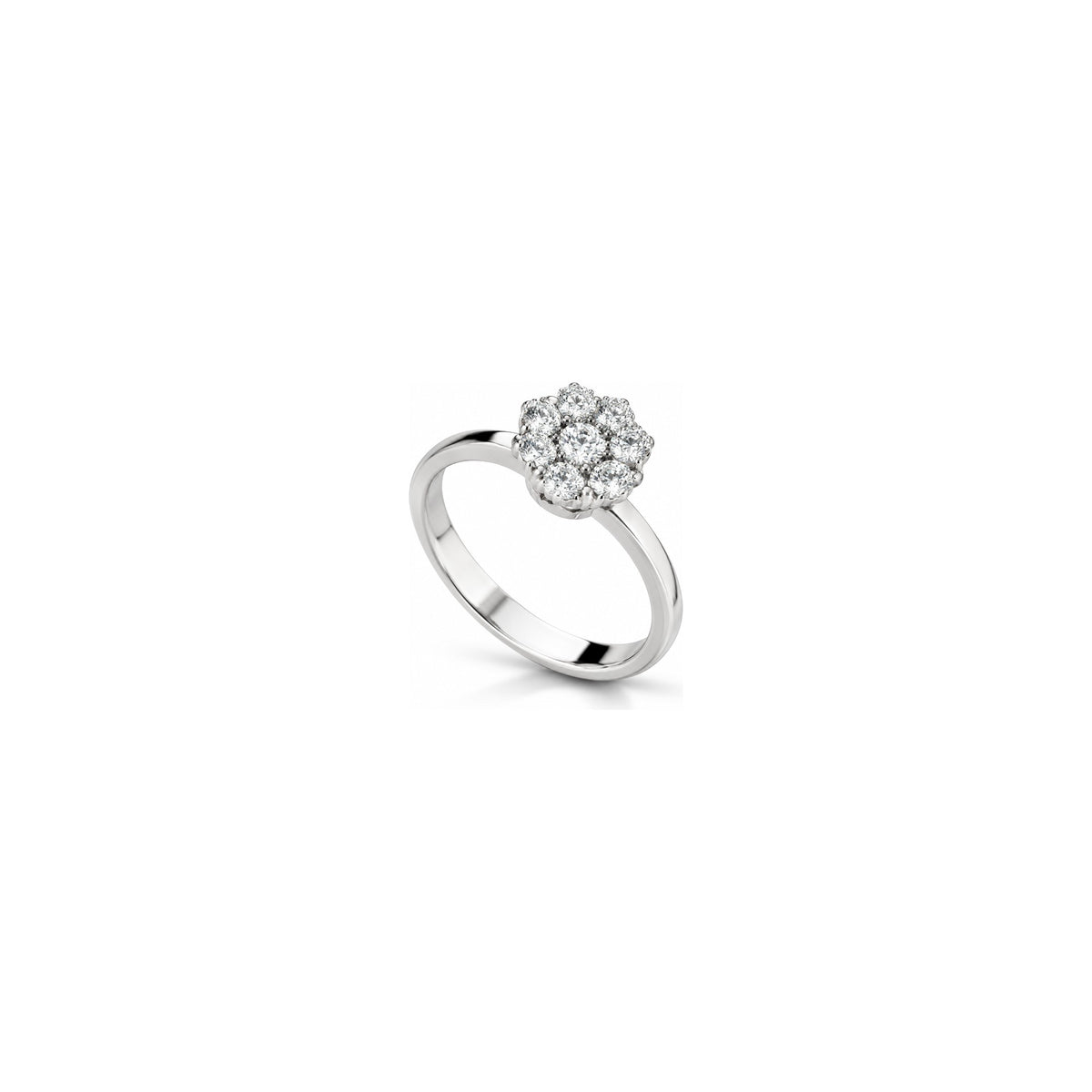 Anello Rosetta con Diamanti Naturali in Oro 18kt