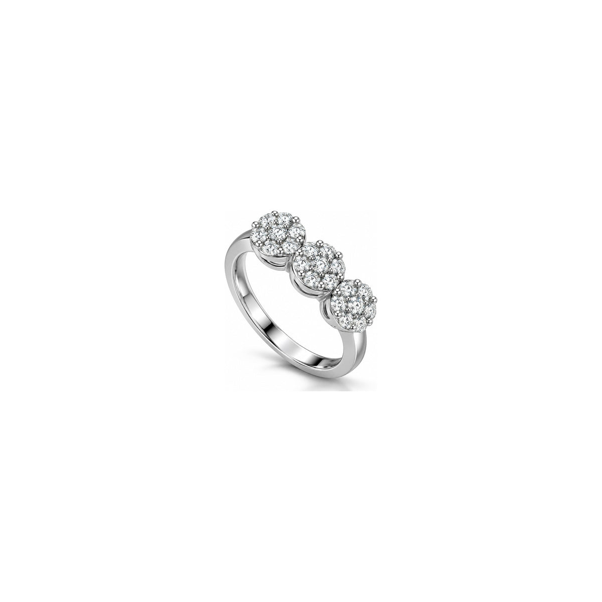 AuriA 18kt White Gold Bloom 1 Trilogy Ring with Natural Diamonds