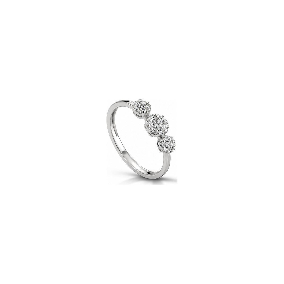 AuriA 18kt White Gold Bloom 2 Trilogy Ring with Natural Diamonds