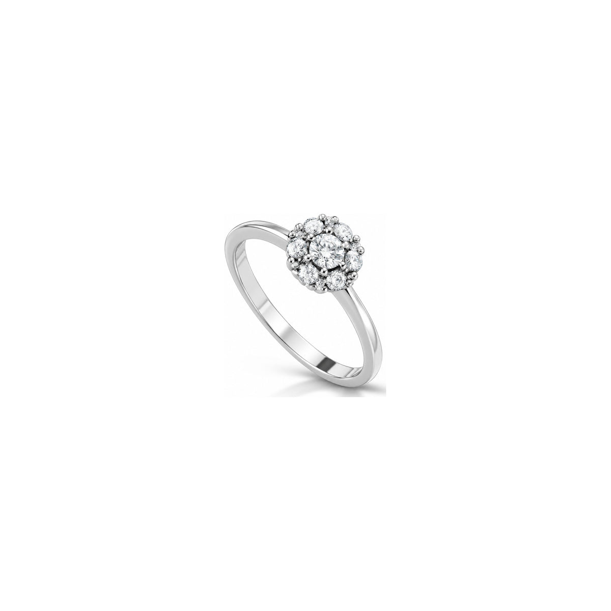 Dey Round Ring with Natural Diamonds 18kt White Gold AuriA
