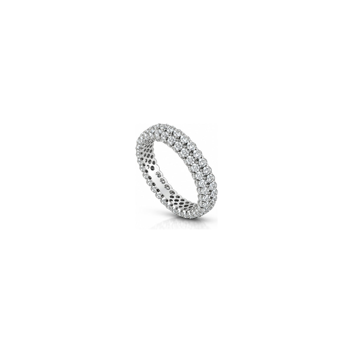 AuriA 18kt White Gold Gf 2 Ring with Natural Diamonds