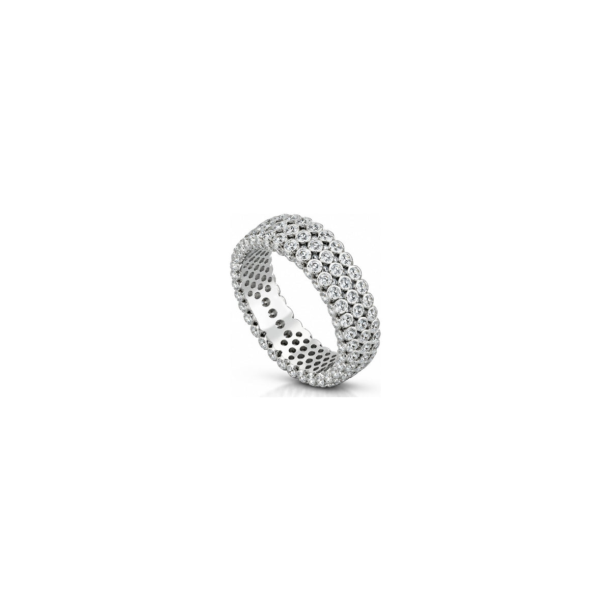AuriA 18kt White Gold Gf 3 Ring with Natural Diamonds