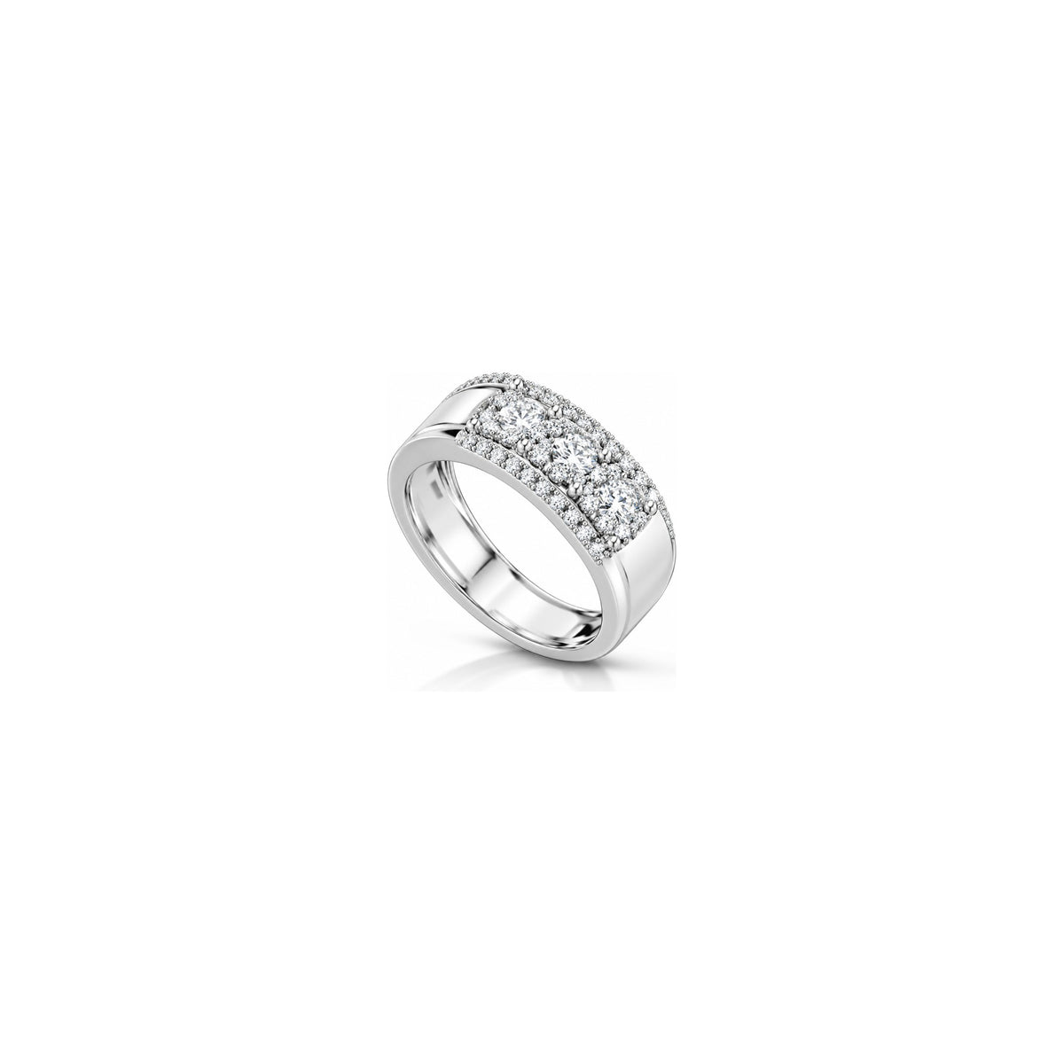 Moon 2 Ring with Natural Diamonds in 18kt White Gold AuriA