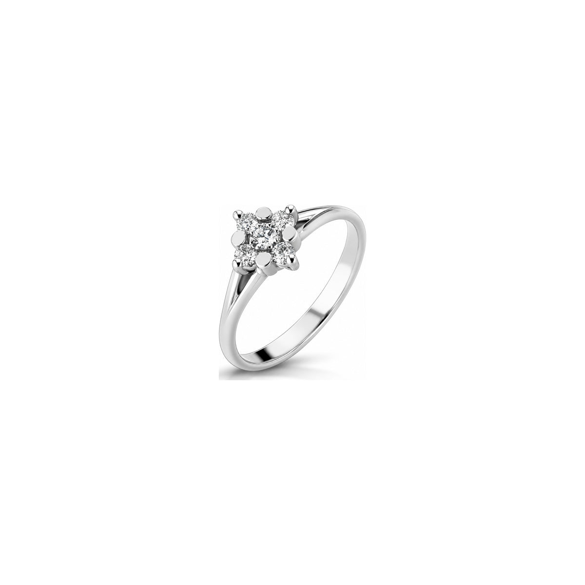 Etoile Ring with Natural Diamonds in 18kt White Gold AuriA