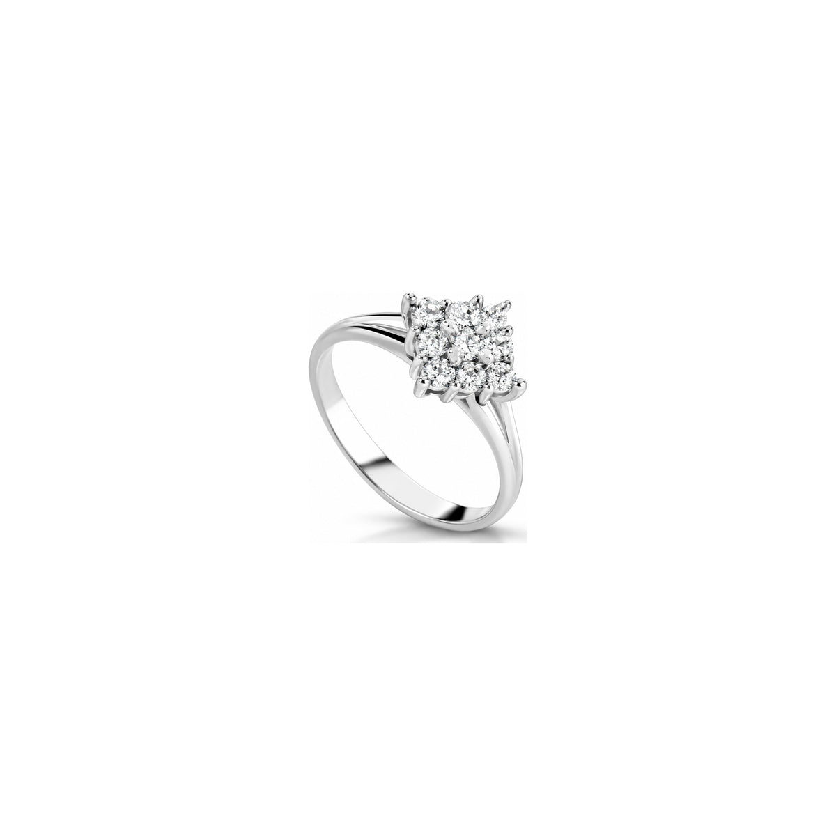 AuriA 18kt White Gold Carpet Ring with Natural Diamonds