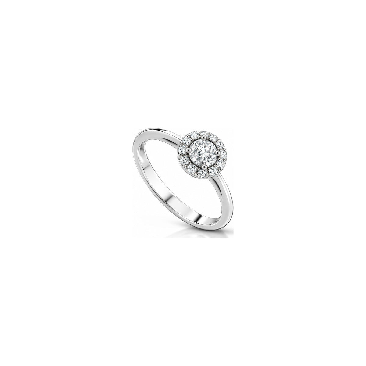AuriA 18kt White Gold Moon 1 Ring with Natural Diamonds