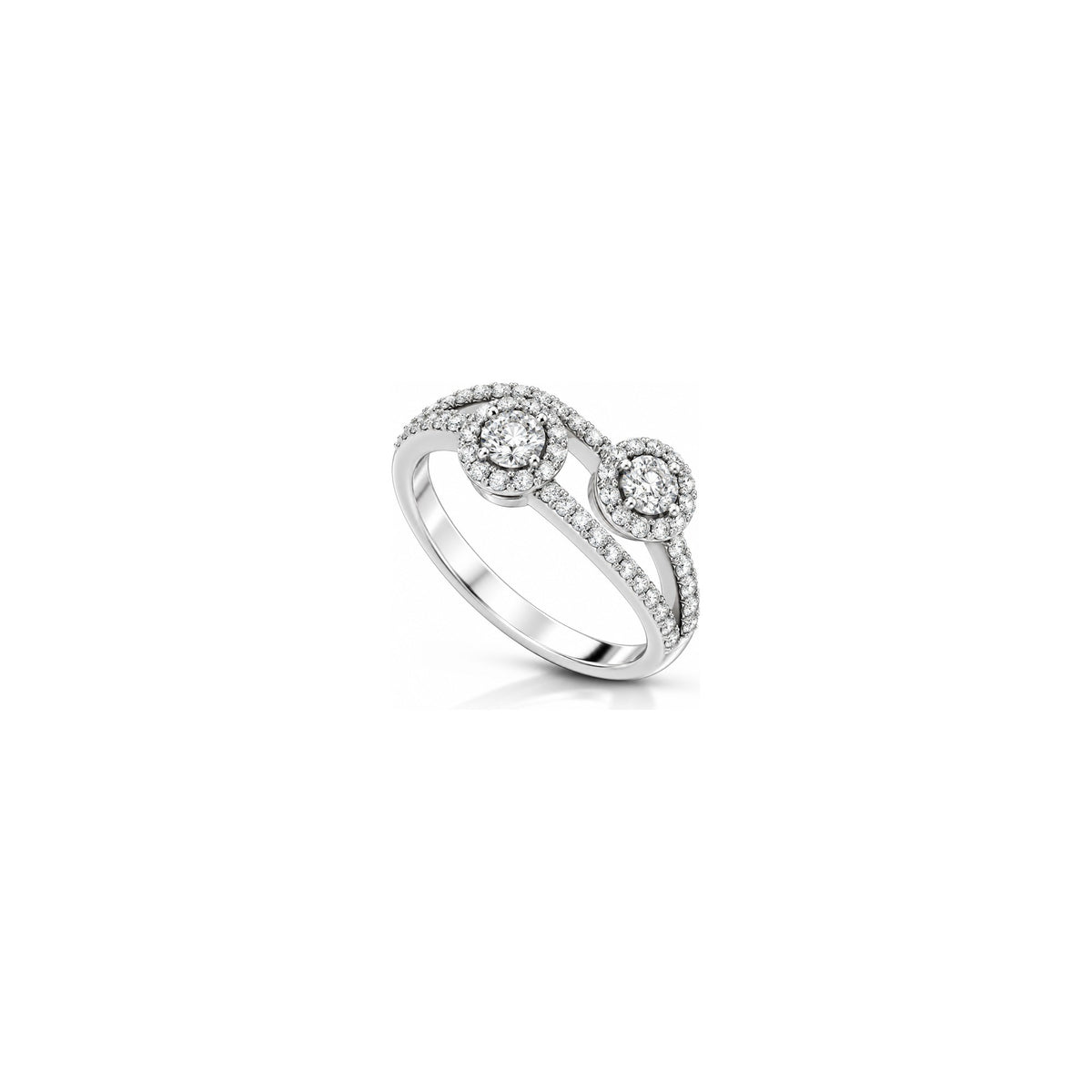 AuriA 18kt White Gold Bilogy Moon Ring with Natural Diamonds