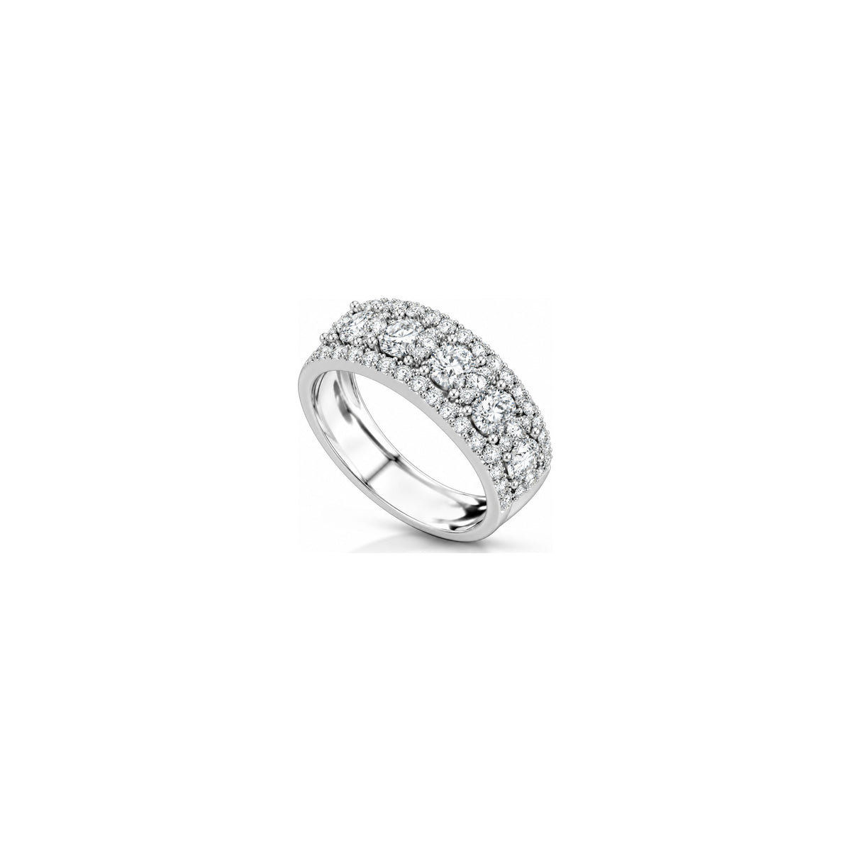 Moon 3 Ring with Natural Diamonds in 18kt White Gold AuriA