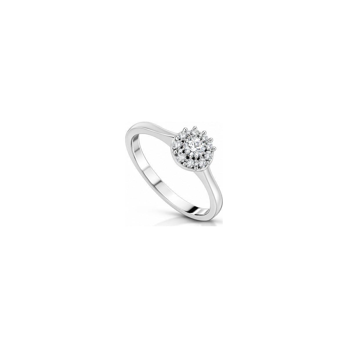 Paris Ring with Natural Diamonds 18kt White Gold AuriA