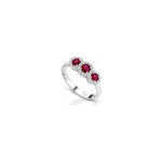Anello Halo Ovale con Diamanti Naturali e Rubino in Oro Bianco 18kt