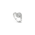 Anello Diagonale con Diamanti Naturali in Oro Bianco 18kt