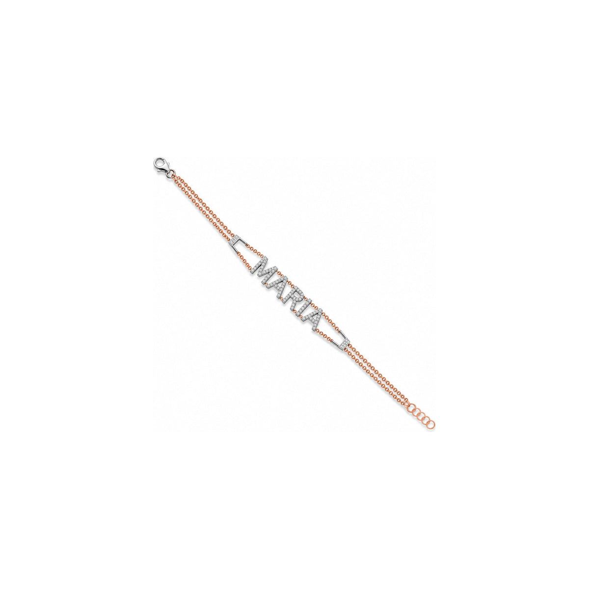 Pulsera de Cadena Maria con Diamantes Naturales en Oro Rosa de 18kt AuriA