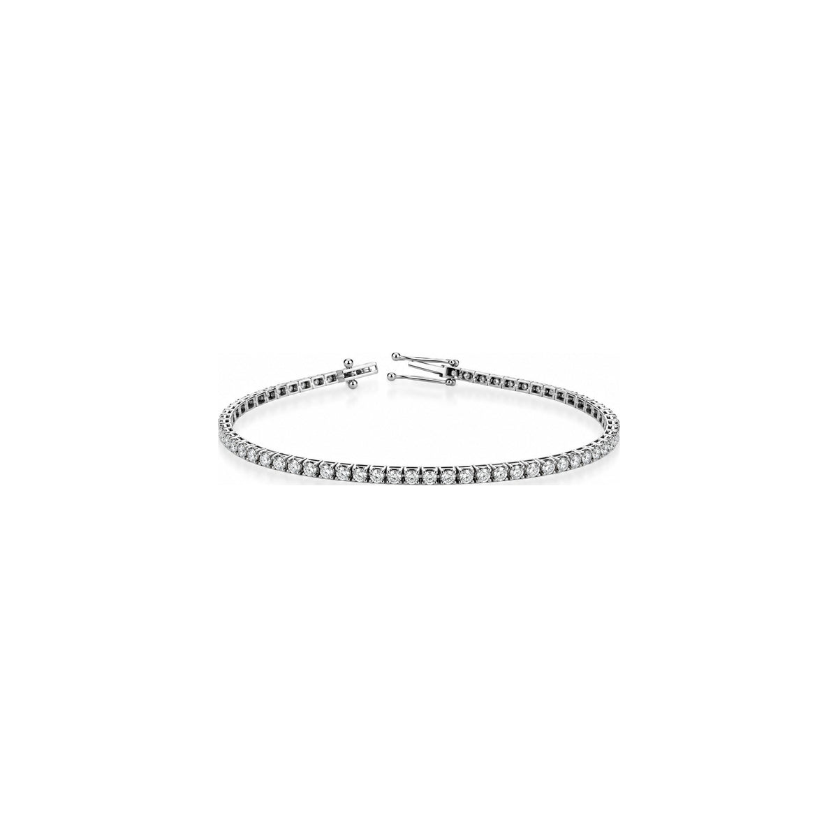 Bracciale Tennis Piramide Light con Diamanti Naturali Oro Bianco 18kt 17cm AuriA