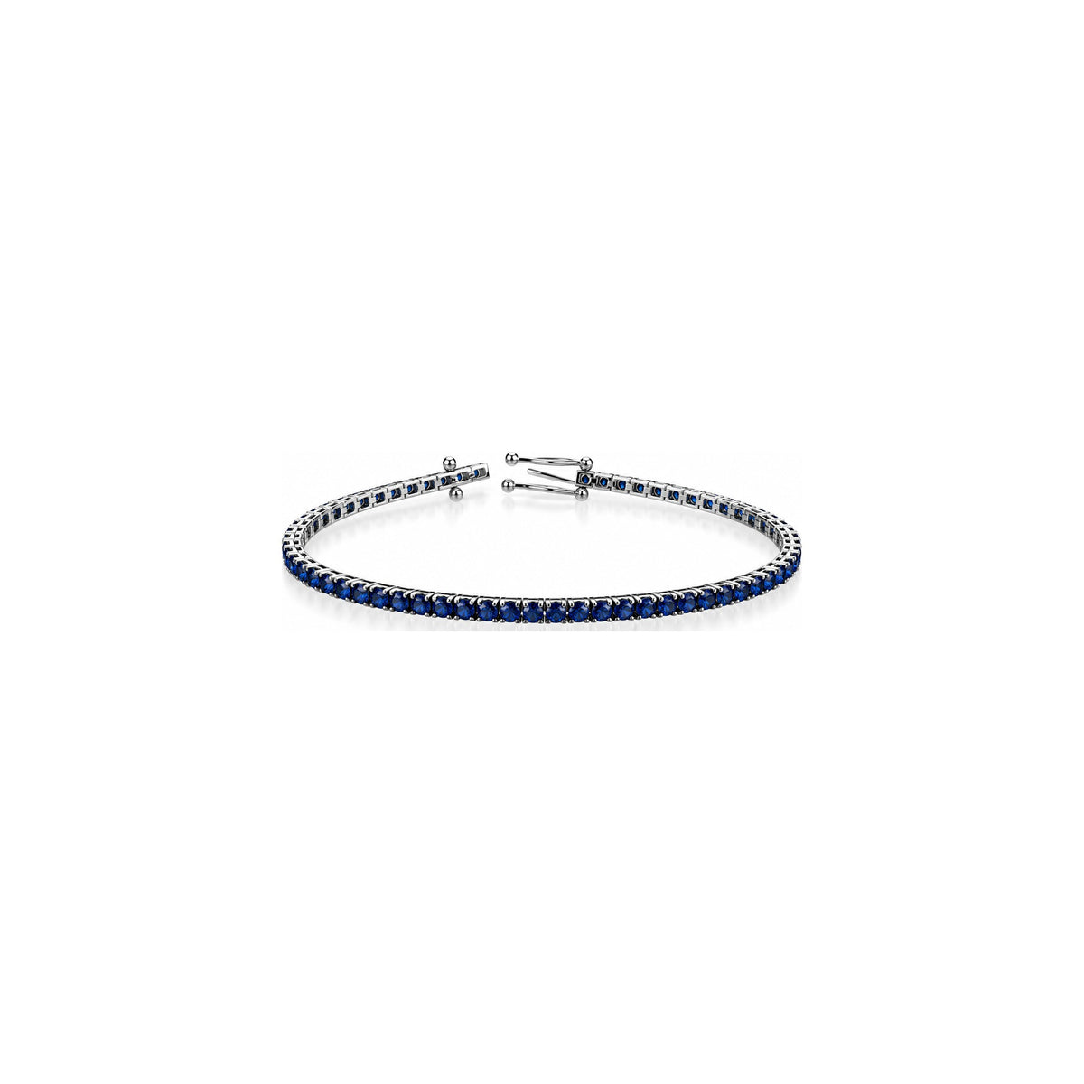 Bracciale Tennis Piramide Light con Zaffiro Oro Bianco 18kt 17cm AuriA