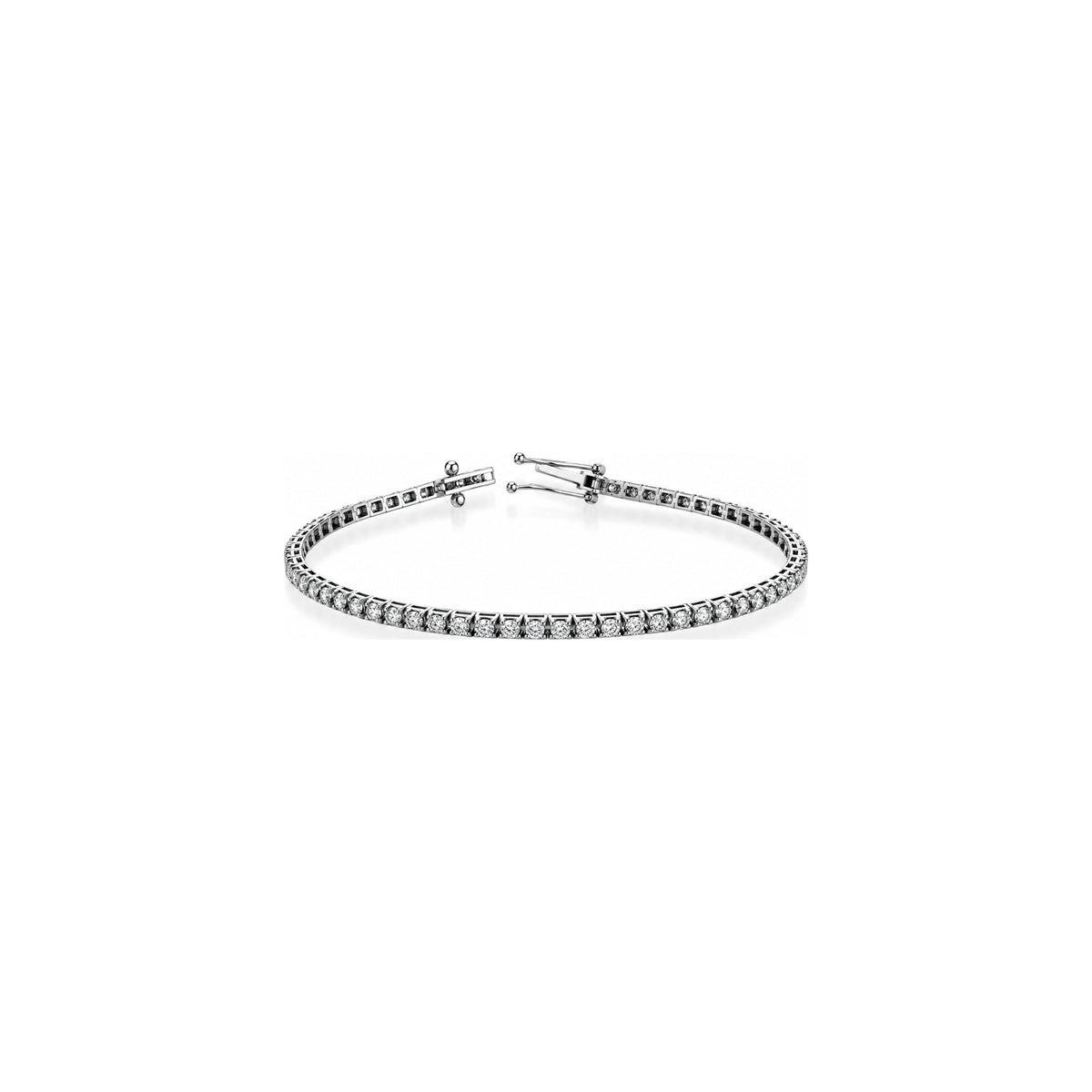 Bracciale Tennis Piramidale con Diamanti Naturali Oro Bianco 18kt 17cm AuriA