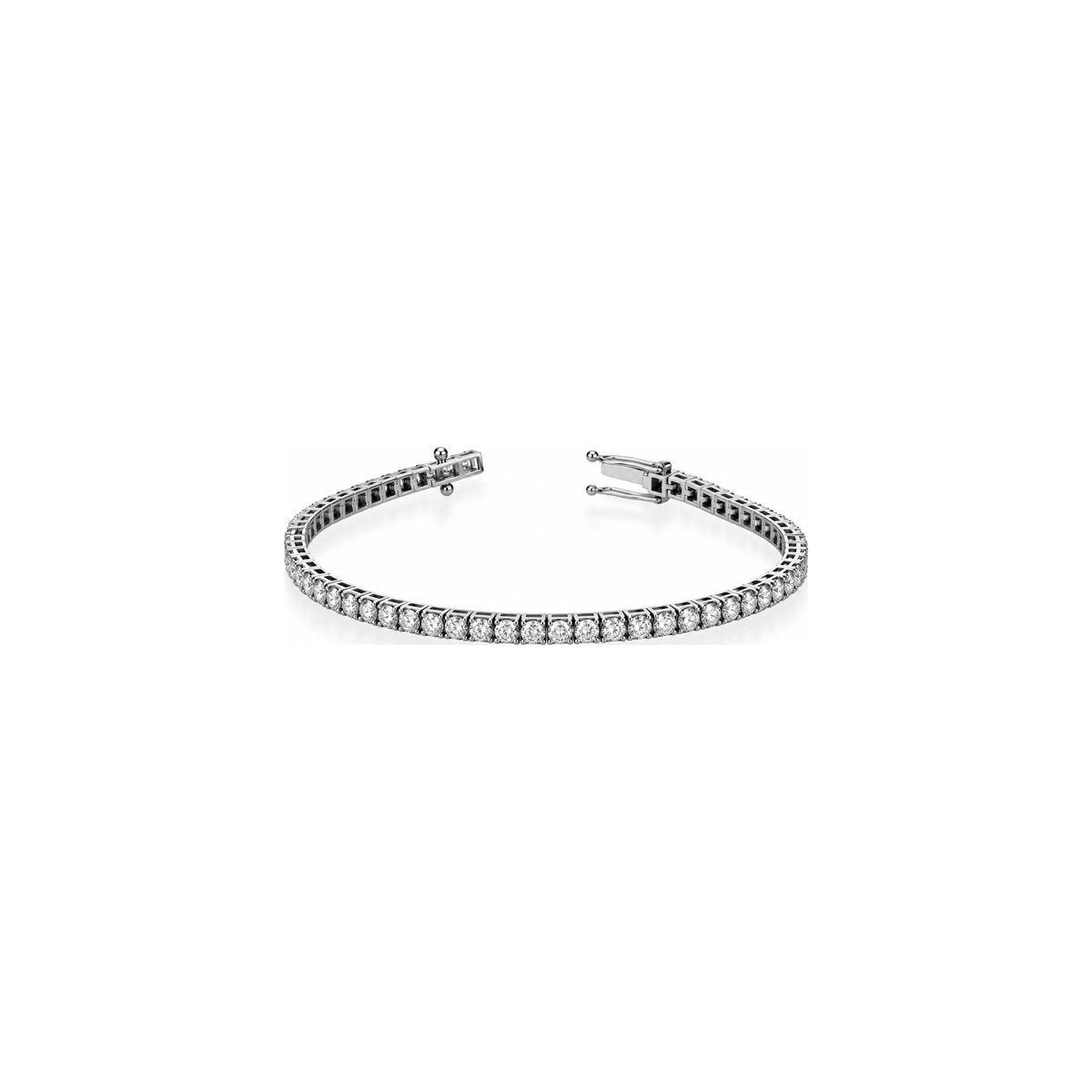 Bracciale Tennis Quadri con Diamanti Naturali Oro Bianco 18kt 17cm AuriA