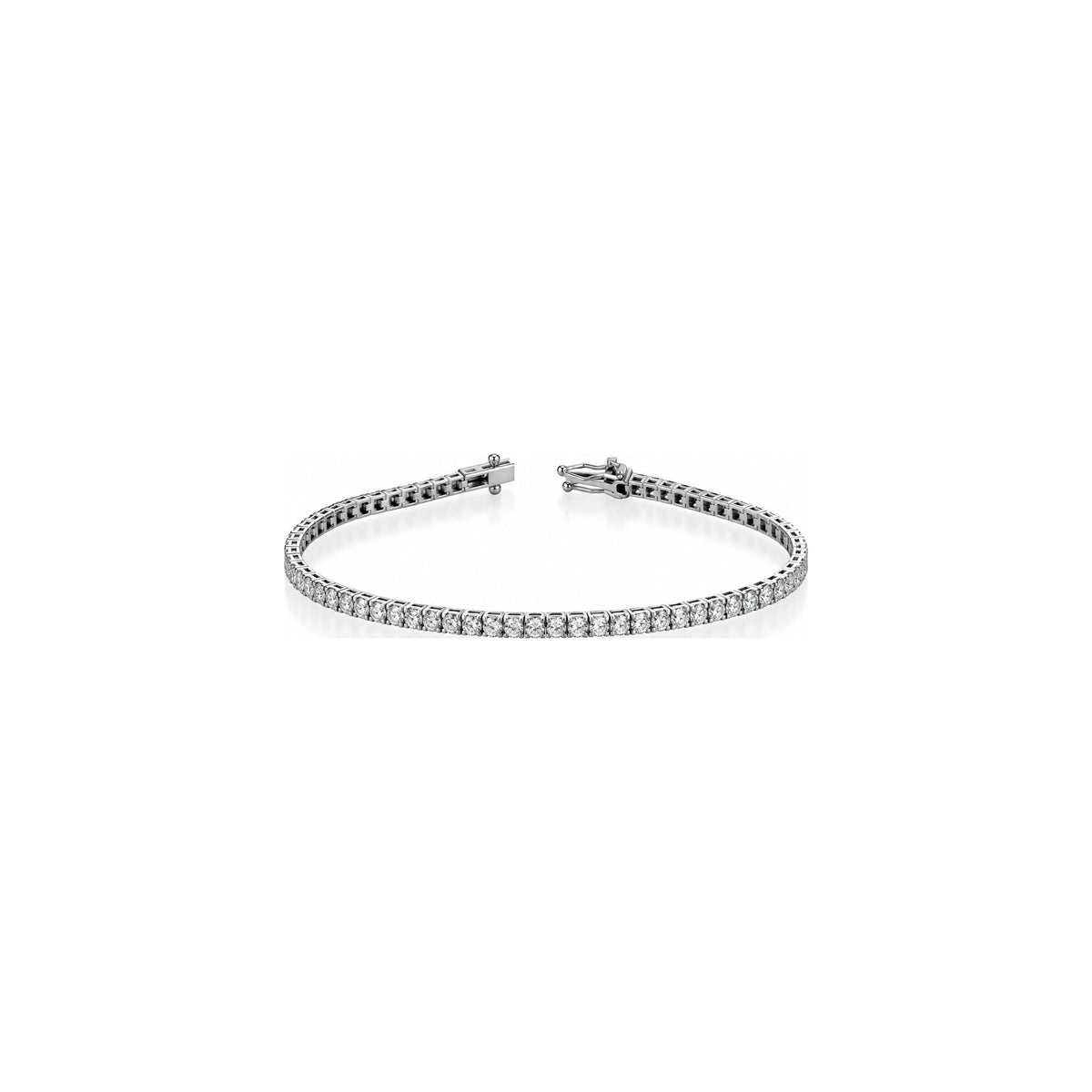 Bracciale Tennis Stella con Diamanti Naturali Oro Bianco 18kt 17cm AuriA