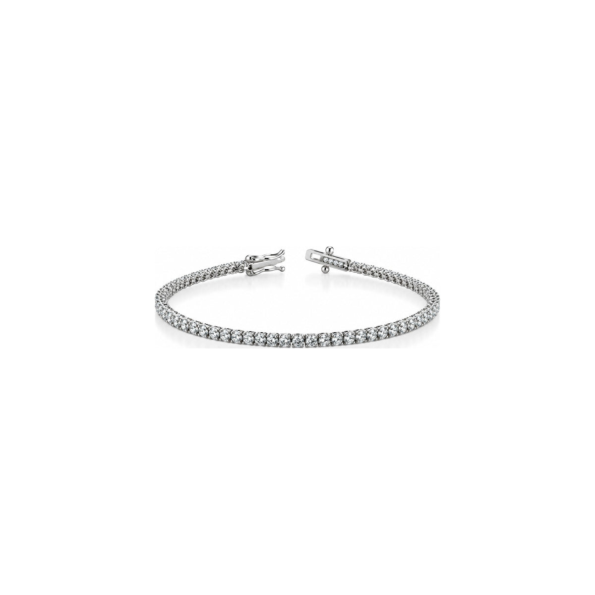 Bracciale Tennis BTT Tondo con Diamanti Naturali Oro Bianco 18kt AuriA