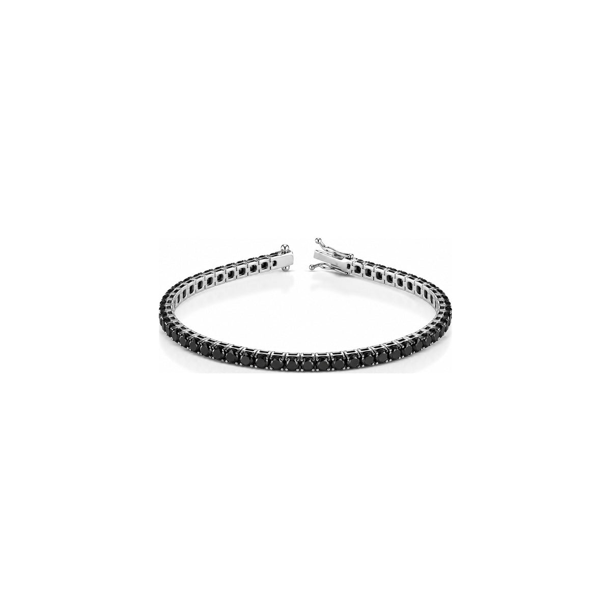 Bracciale Tennis BTT Nero con Diamanti Neri Oro Bianco 18kt AuriA