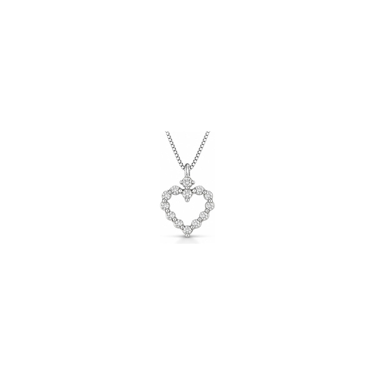 Ciondolo Cuore Hole con Diamanti Naturali Oro Bianco 18kt AuriA