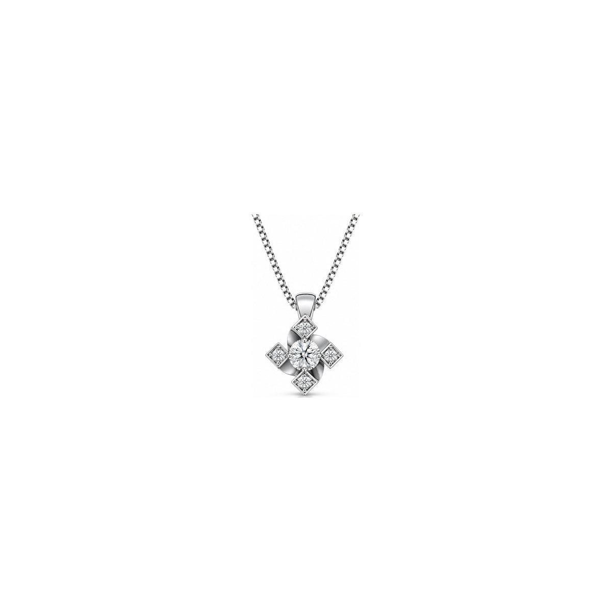 Ciondolo Elica con Diamanti Naturali Oro Bianco 18kt AuriA