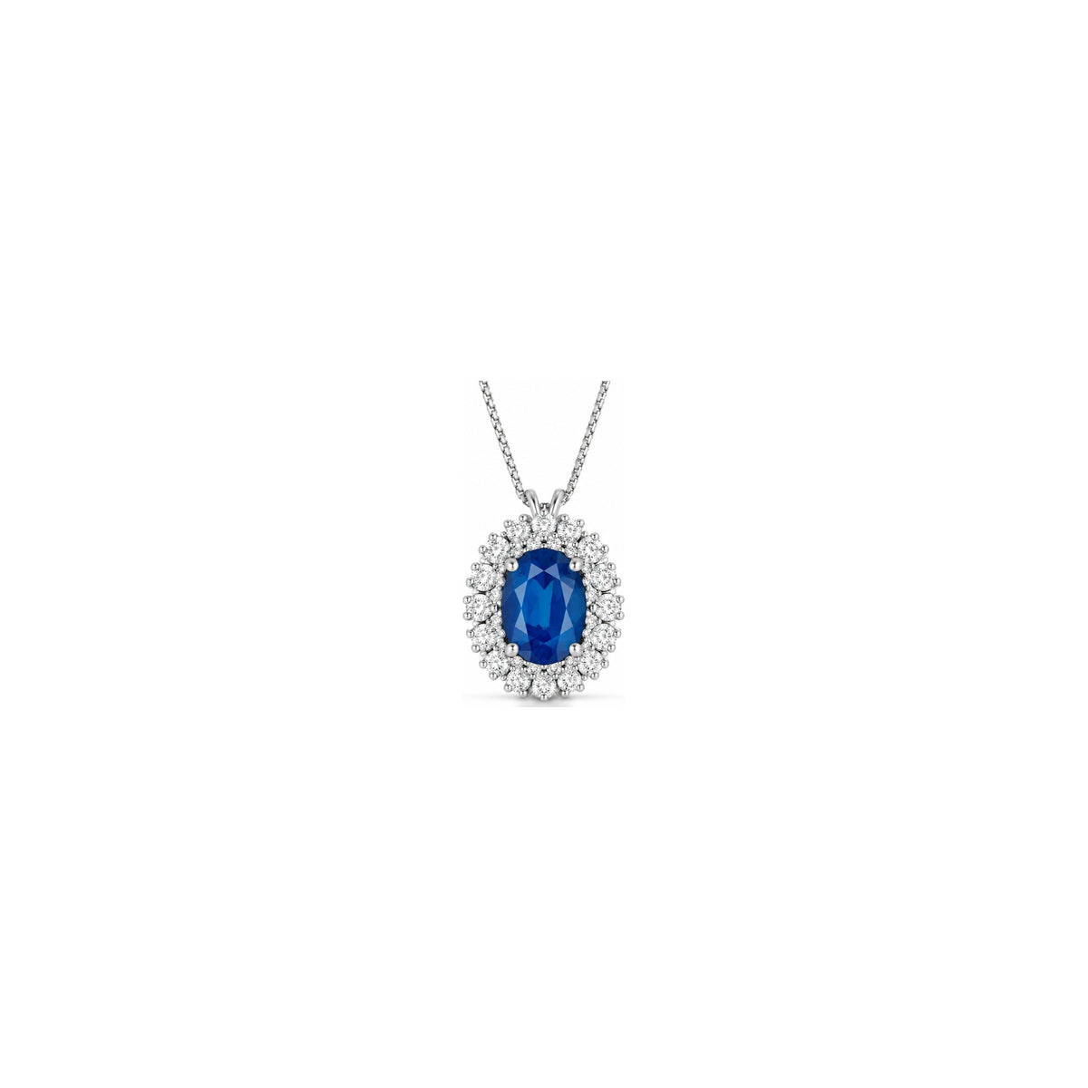 Ciondolo Action con Diamanti Naturali e Zaffiro Oro Bianco 18kt AuriA