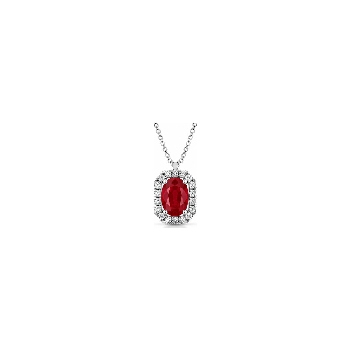 Ciondolo Rhea Colore con Diamanti Naturali e Rubino Oro Bianco 18kt AuriA