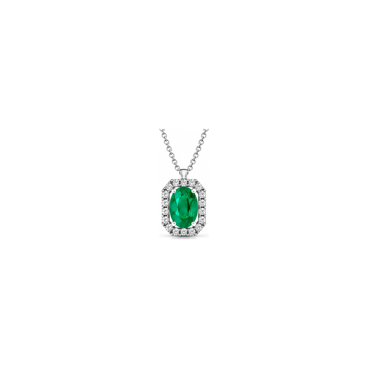 Ciondolo Rhea Colore con Diamanti Naturali e Smeraldo Oro Bianco 18kt AuriA