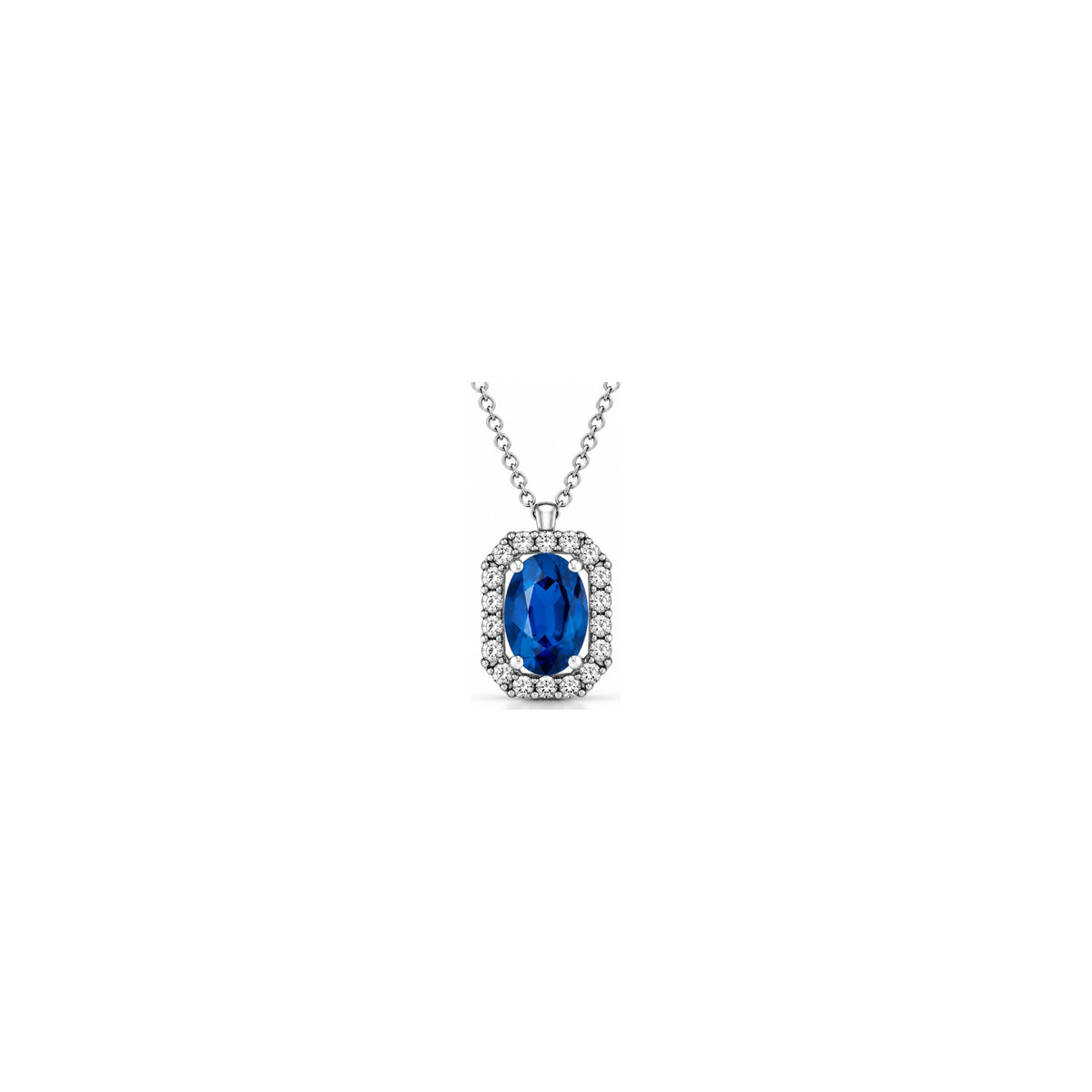 Ciondolo Rhea Colore con Diamanti Naturali e Zaffiro Oro Bianco 18kt AuriA