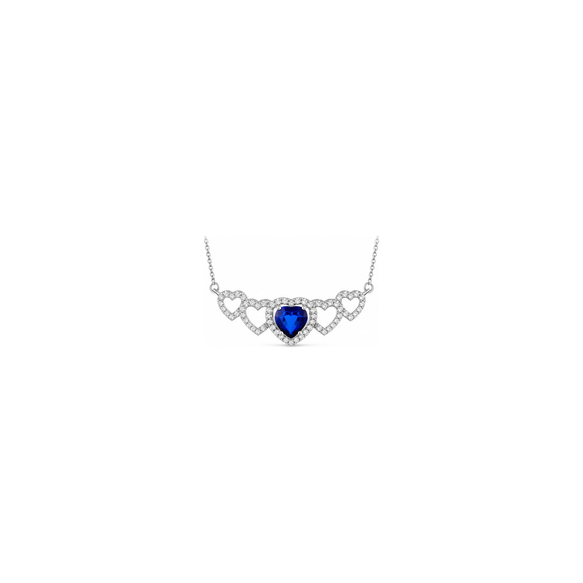 Ciondolo Lolita con Diamanti Naturali e Zaffiro Oro Bianco 18kt AuriA