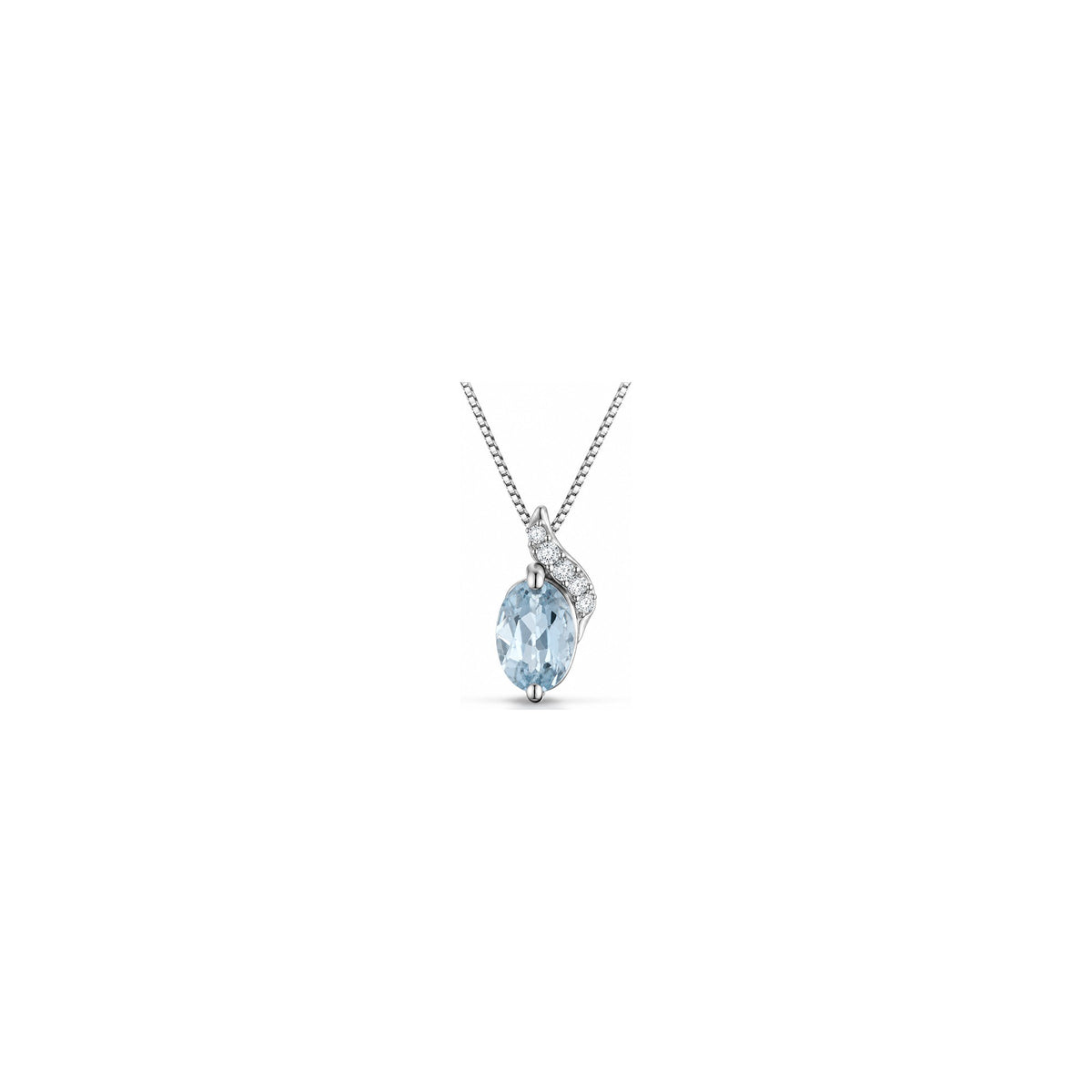 Ciondolo 4 Season con Diamanti Naturali e Acquamarina Oro Bianco 18kt AuriA