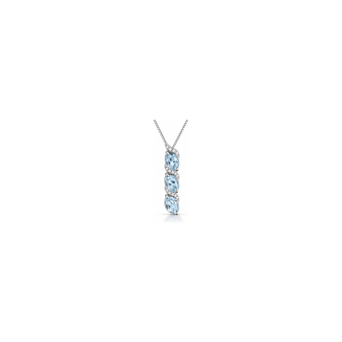 Ciondolo 4 Season Trilogy con Diamanti Naturali e Acquamarina Oro Bianco 18kt AuriA