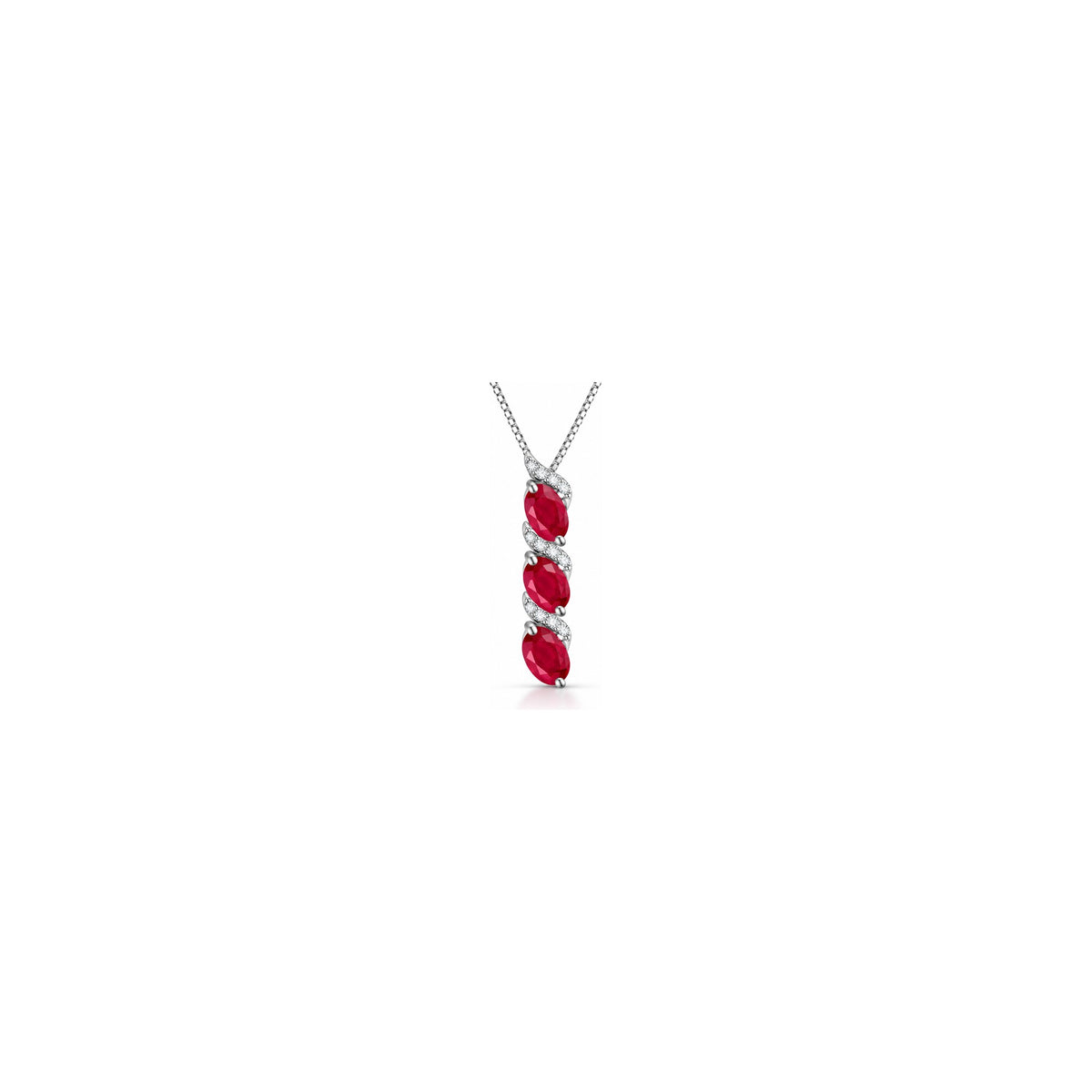 Ciondolo 4 Season Trilogy con Diamanti Naturali e Rubino Oro Bianco 18kt AuriA