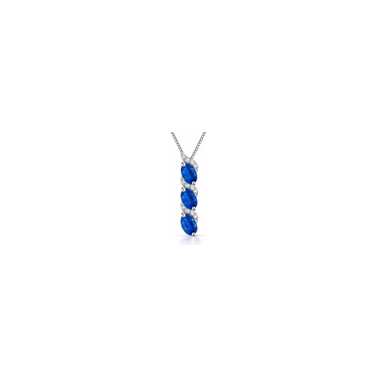 Ciondolo 4 Season Trilogy con Diamanti Naturali e Zaffiro Oro Bianco 18kt AuriA